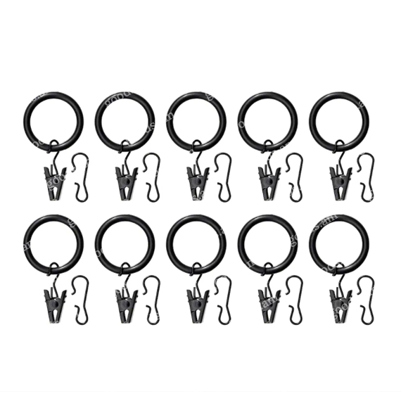 SYRLIG Curtain ring with clip and hook, white, 1 1/2 - IKEA